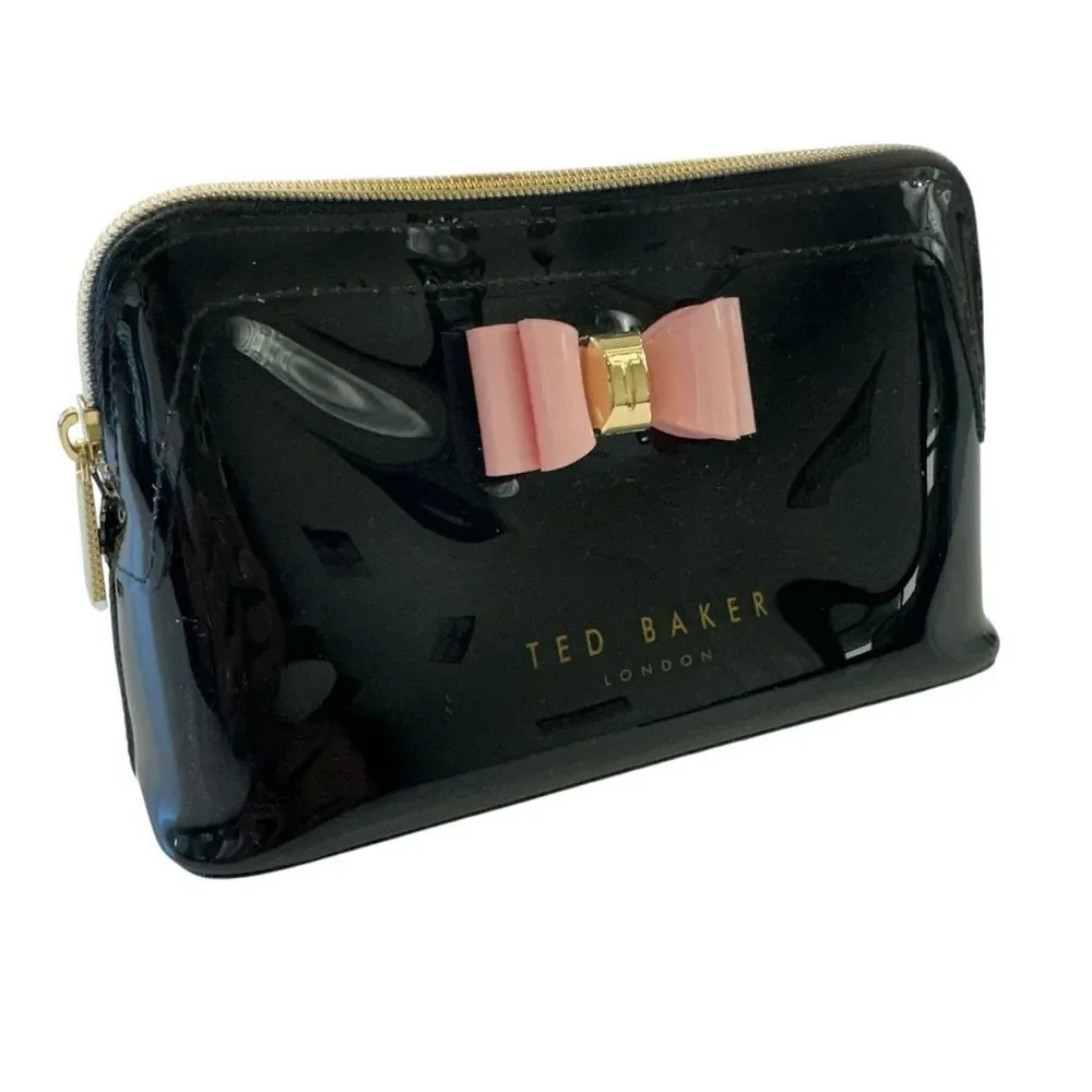 Ted‎ Baker Black and Pink Bow Make Up Bag